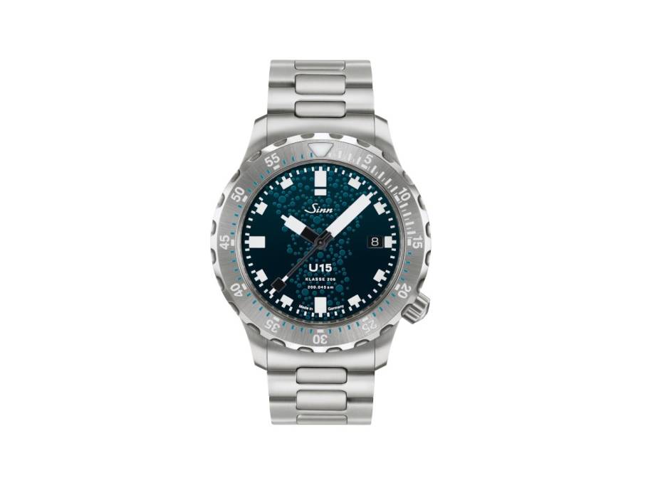 U15 Taucheruhr Limited Edition Automatik Edelstahl 41mm blau-grünes Zifferblatt Metallband