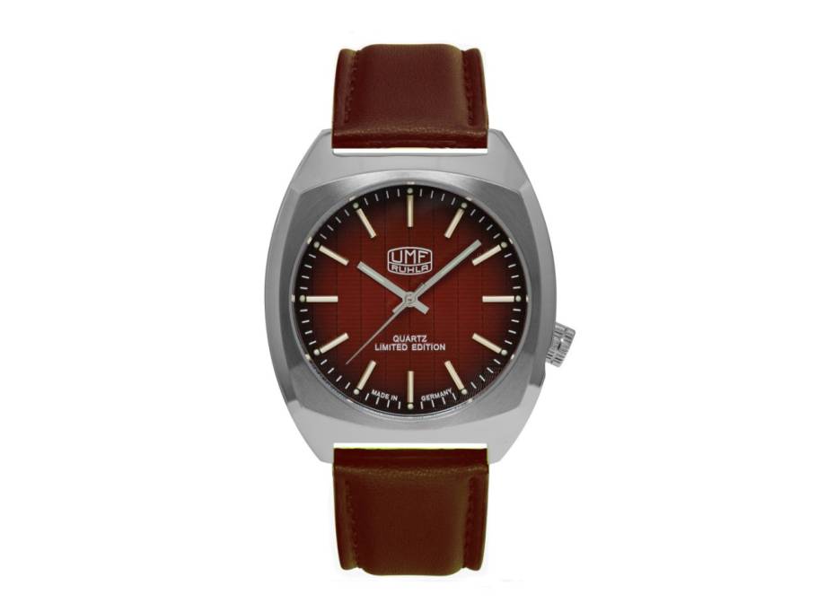 Original Quarz Edelstahl 42mm braunes Zifferblatt braunes Lederband limitiert