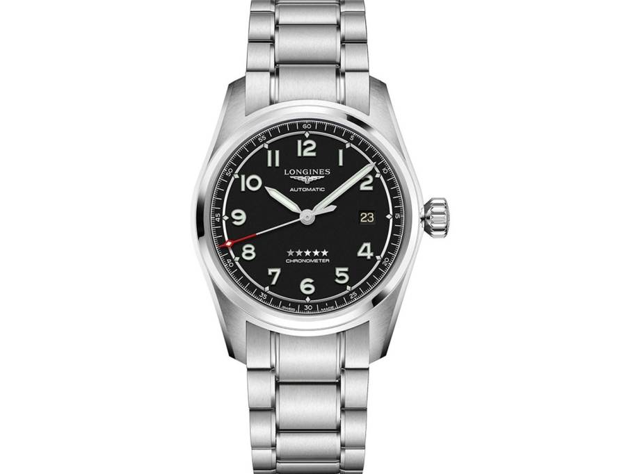 Spirit Automatik Edelstahl 42 mm schwarzes Zifferblatt Edelstahlband 