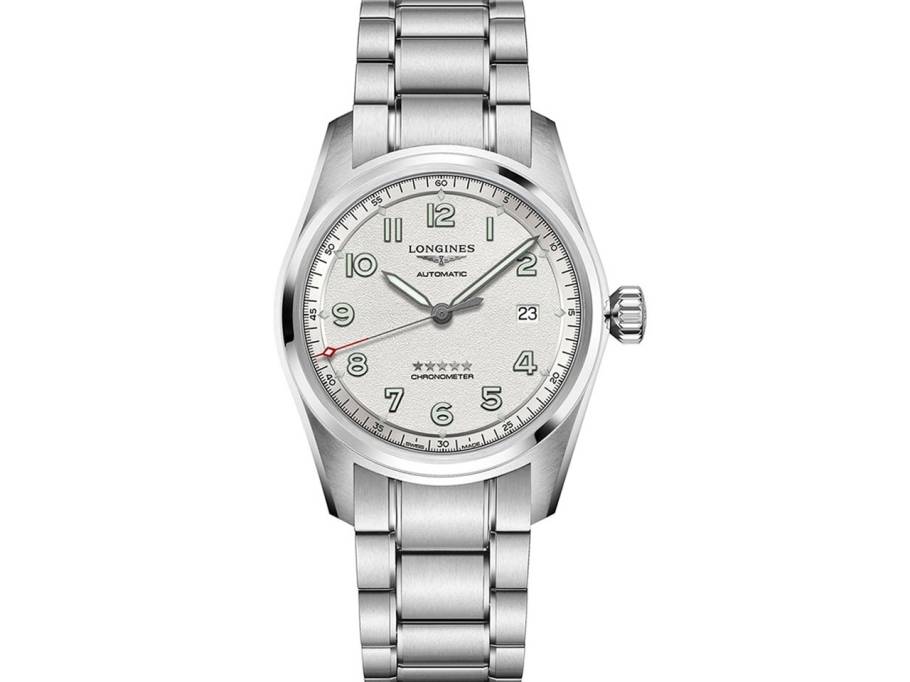 Spirit Automatik Edelstahl 42 mm silbernes Zifferblatt Edelstahlband 