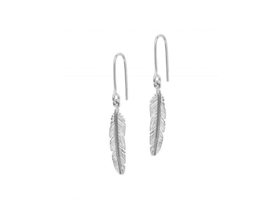 Feather Ohrhänger Klein Silber