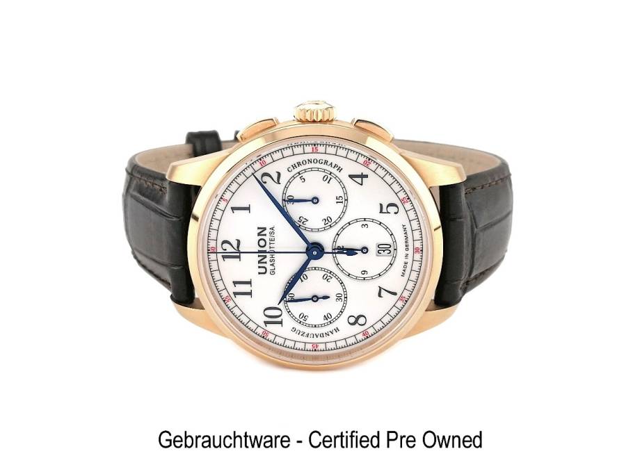 1893 Johannes Dürrstein Chronograph Limited Edition Handaufzug Rotgold 41mm Lederband D903.459.76.017.00 Full Set Occasion