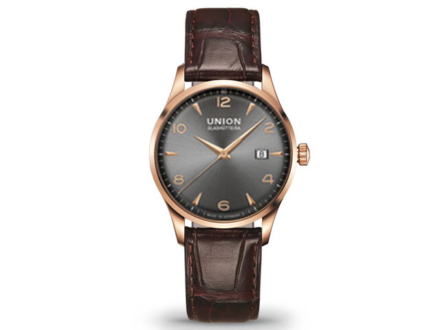 Union Glashütte Noramis Großdatum Herrenuhr schwarz roségold kaufen 