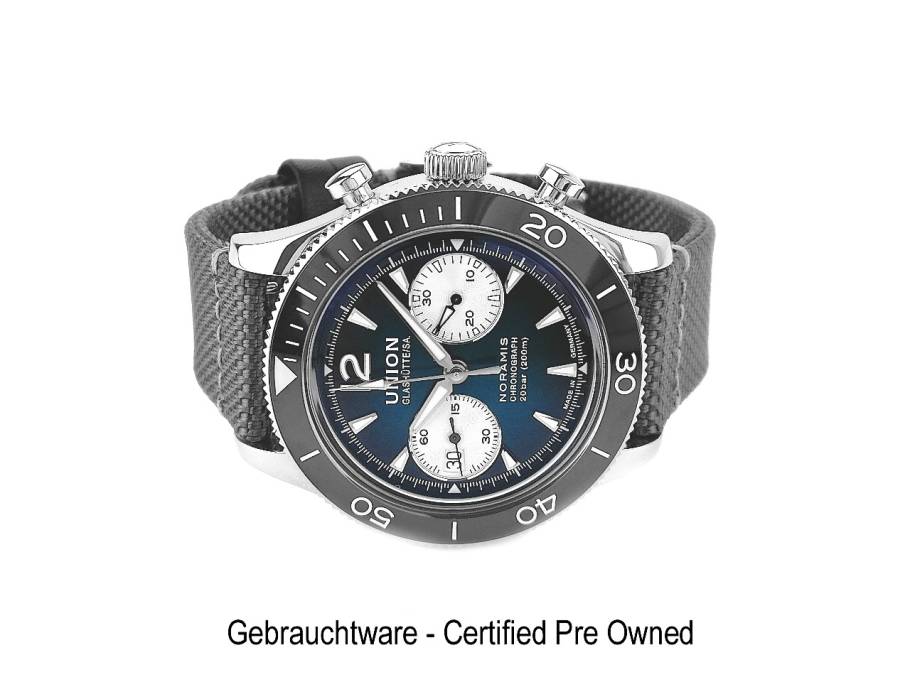 Noramis Chronograph Sport Automatik Edelstahl 43mm grünes Zifferblatt Textilband D012.927.18.097.00 Full Set mit Garantie Occasion