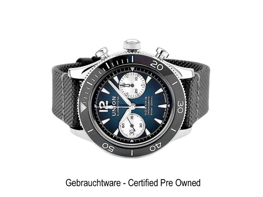 Noramis Chronograph Sport Automatik Edelstahl 43mm grünes Zifferblatt Textilband D012.927.18.097.00 Full Set Occasion Refurbished