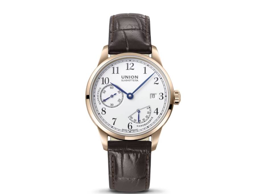 1893 Johannes Dürrstein Edition Gangreserve Handaufzug Rotgold 41mm weißes Zifferblatt braunes Lederband limitiert