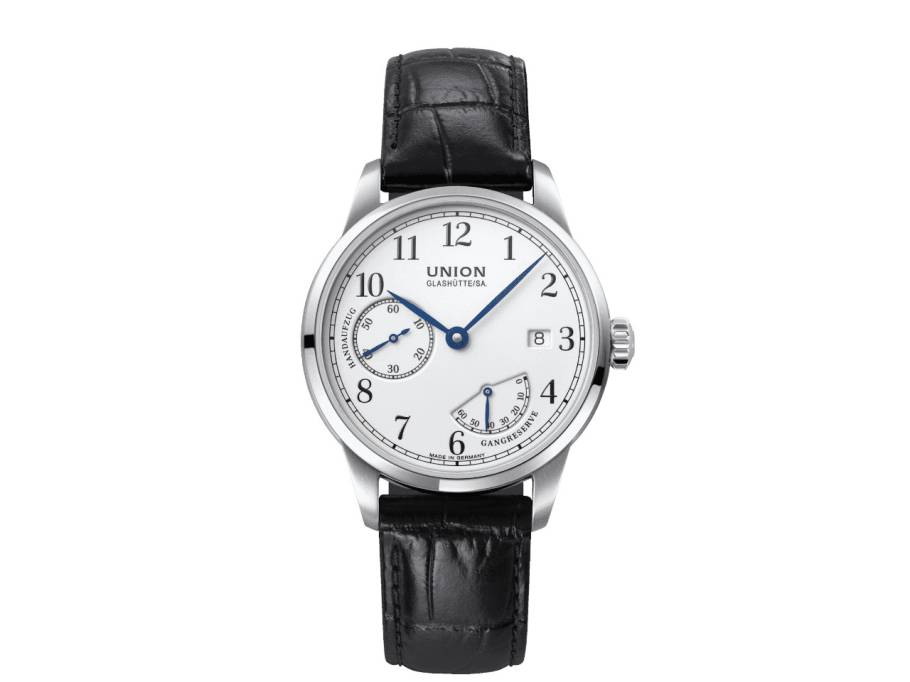 1893 Johannes Dürrstein Edition Gangreserve Handaufzug Edelstahl 41mm weißes Zifferblatt braunes Lederband