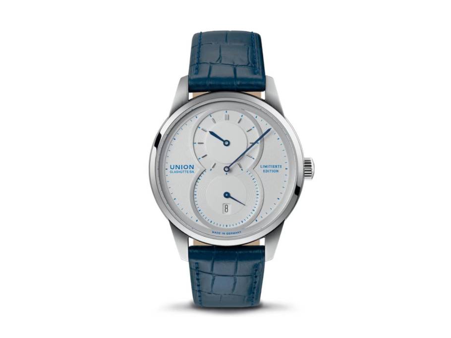 1893 Jubiläumsedition Regulator 175 Jahre Limitied Edition Automatik Edelstahl 41mm weißes Zifferblatt blaues Lederband 