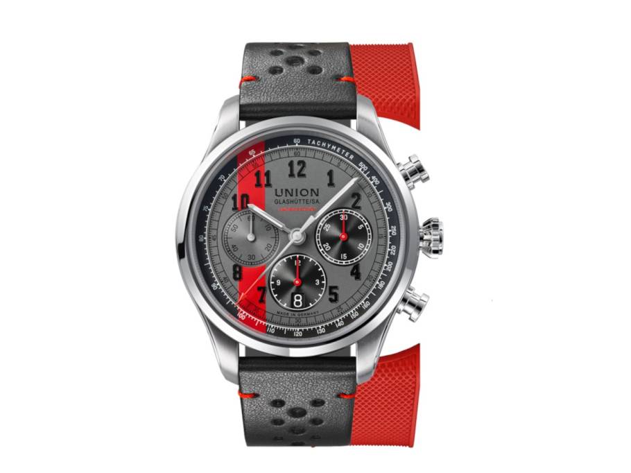 Belisar Chronograph Speedster Limited Edition 2024 Automatik Edelstahl 44mm graues Zifferblatt graues Lederband