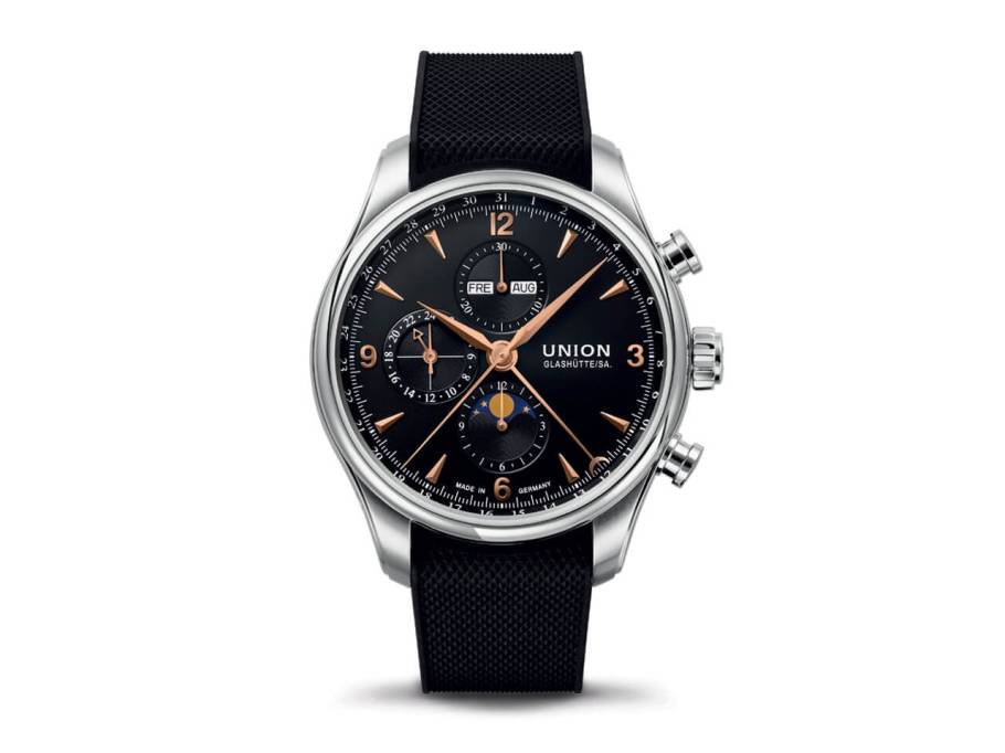 Union Glashütte Belisar Chronograph Mondphase Edelstahl mit 