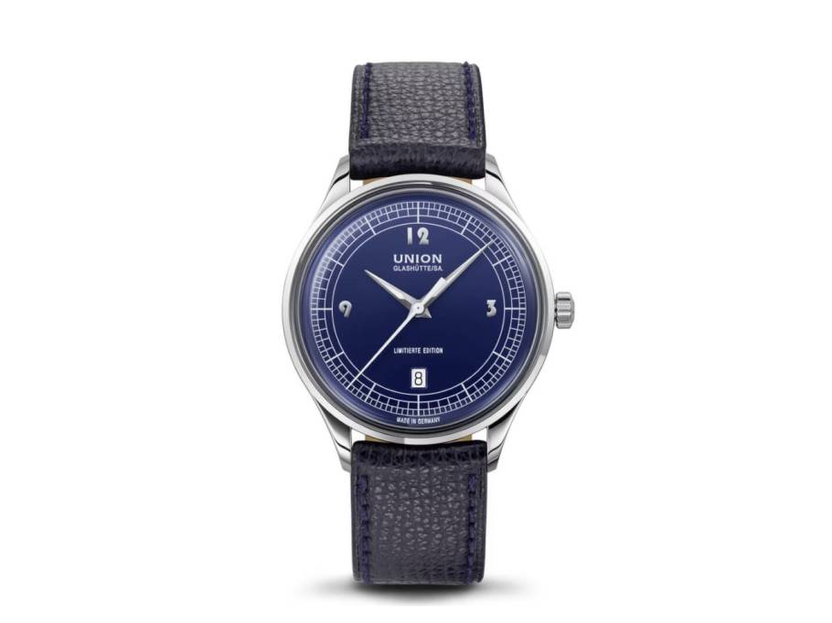 Noramis Datum Deutschland Klassik 2021 Limitierte Edition Automatik Edelstahl 40mm blaues Zifferblatt blaues Lederband