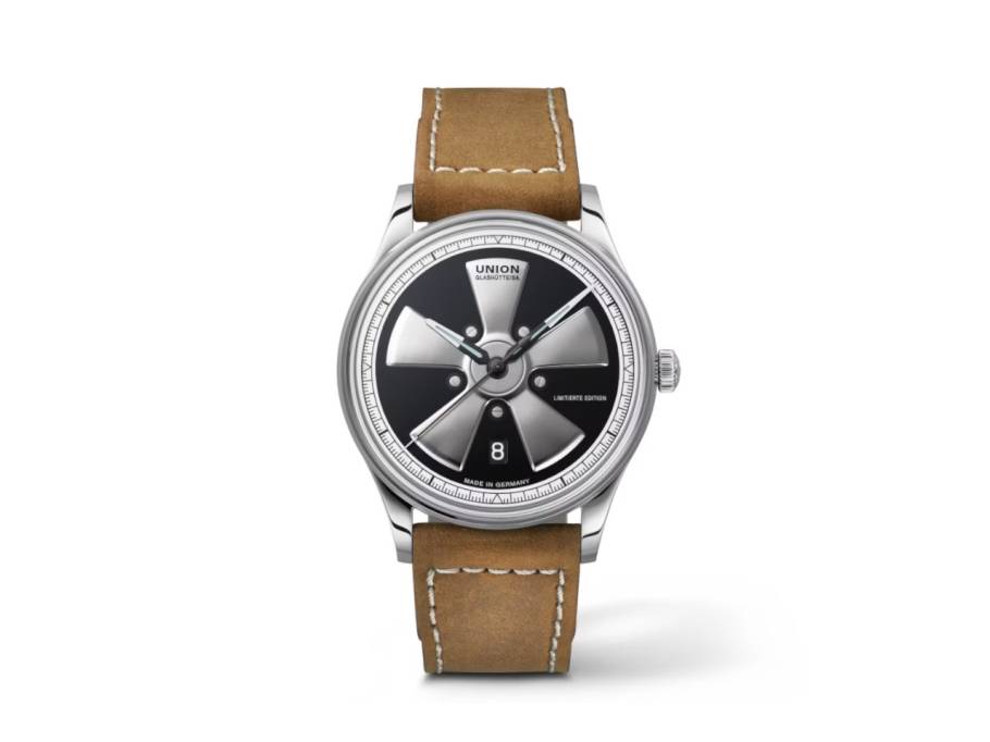 Noramis Datum Deutschland Klassik 2023 Limitierte Edition Automatik Edelstahl 40mm Felgendesign Zifferblatt braunes Lederband