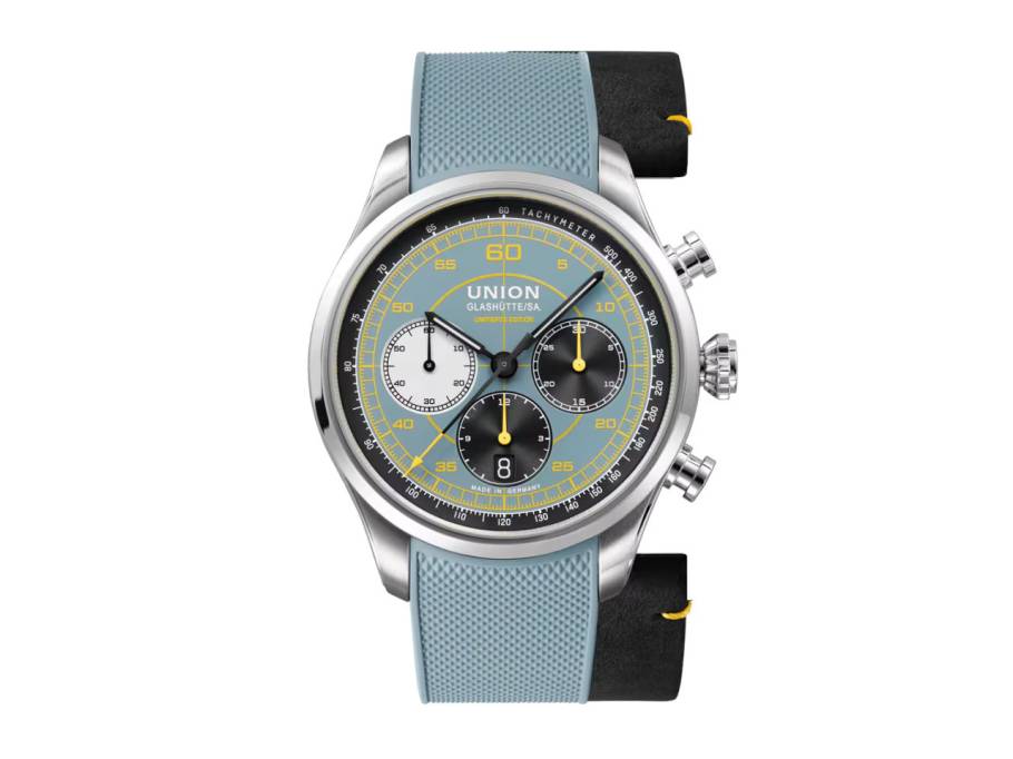             Belisar Chronograph Speedster 2025 Limited Edition Automatik Edelstahl 44mm blaues Zifferblatt blaues Kautschukband