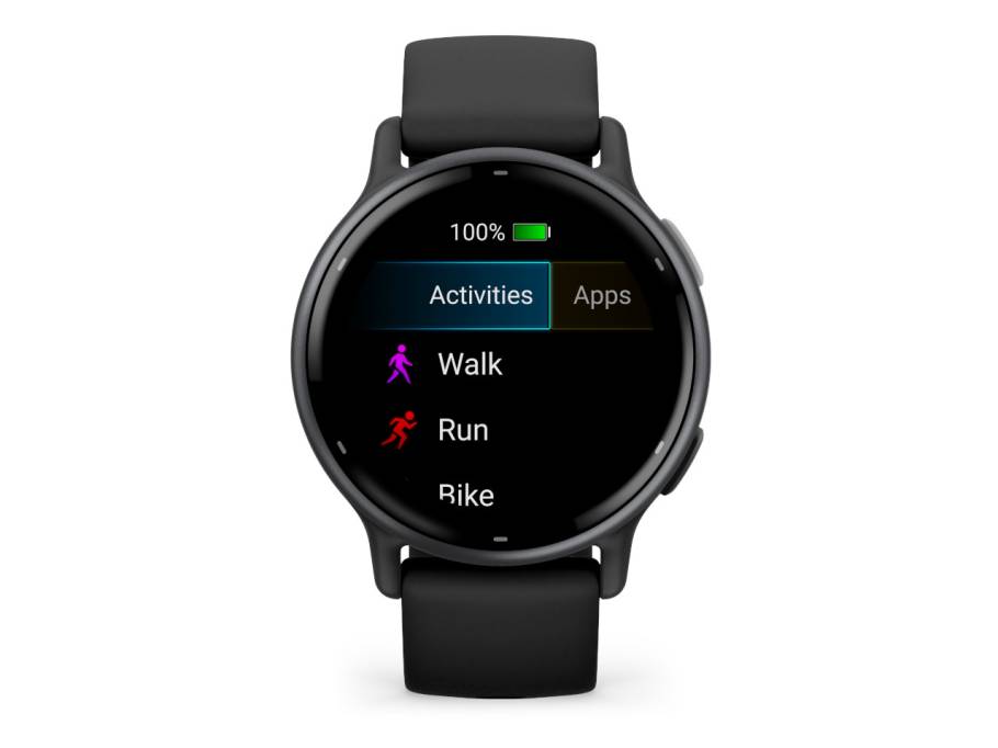  vívoactive 5 faserverstärktes Polymer schwarz 42mm schiefergraues Kautschukband