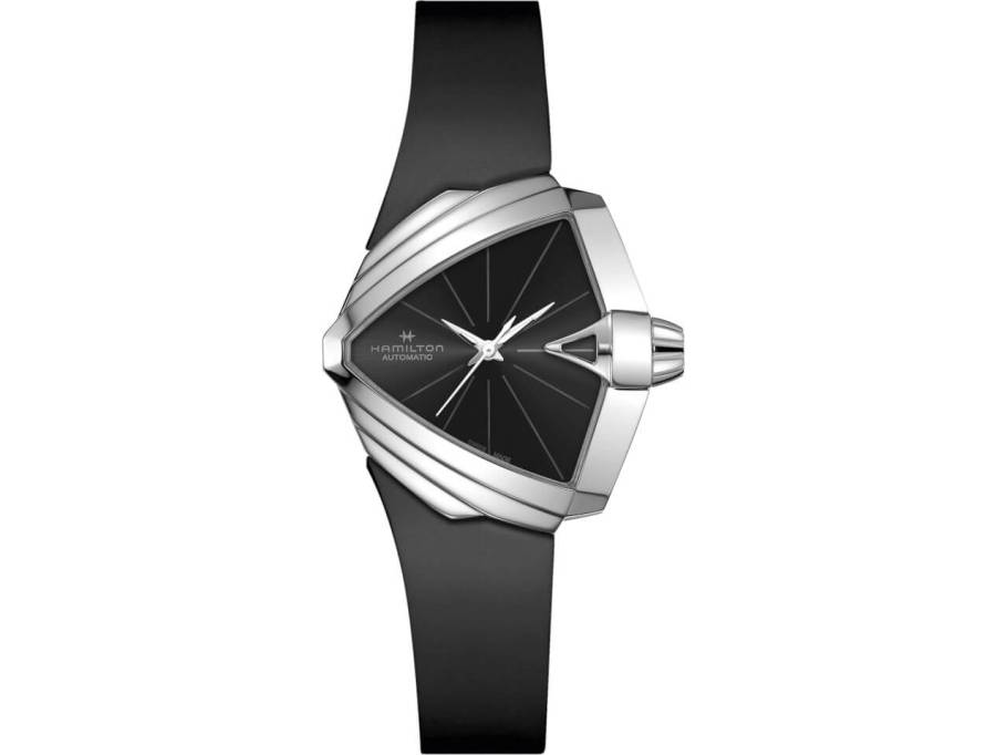   Ventura S Auto Edelstahl schwarz Kautschukband schwarz