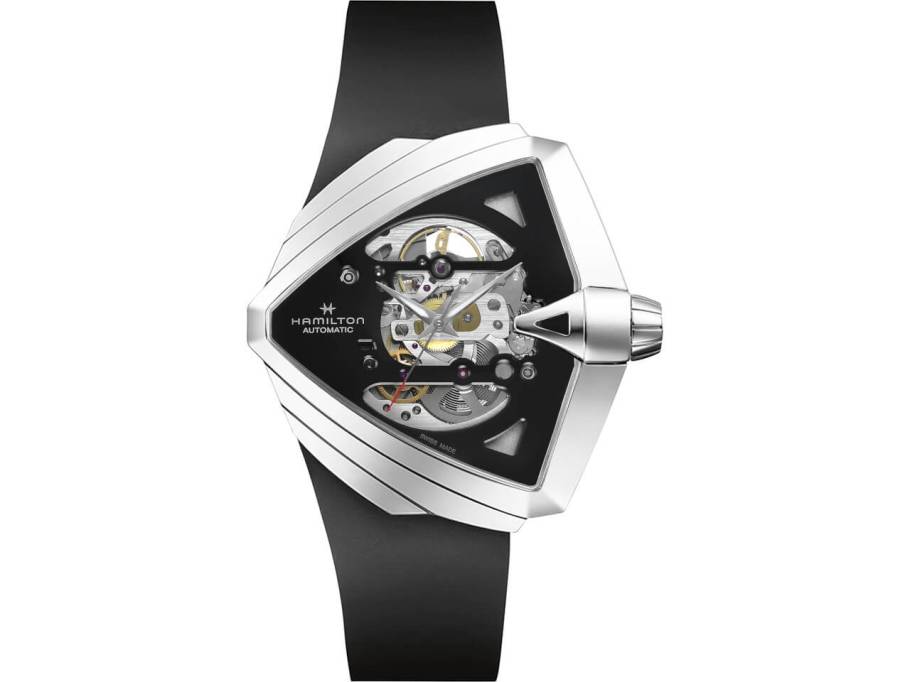 Ventura XXL Skeleton Automatik schwarz Kautschukband schwarz