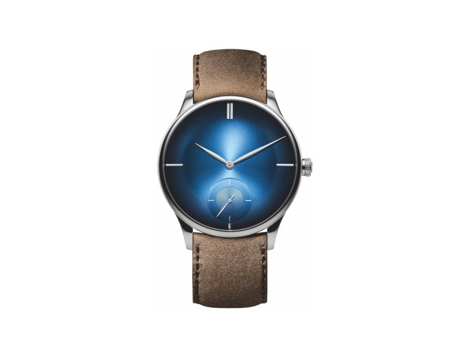 Venturer Small Seconds Funky Blue Handaufzug Weißgold 39mm blaues Zifferblatt braunes Lederband