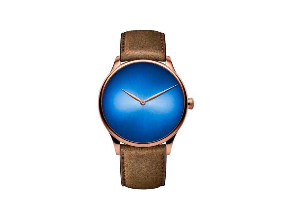 Venturer Concept Arctic Blue Fumé Handaufzug Rotgold 39mm blaues Zifferblatt braunes Lederband 