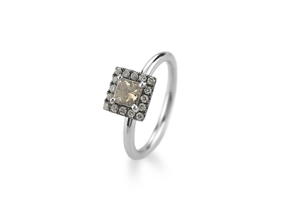 Michael Weggenmann Plaisier Princess Ring aus Weißgold mit Diamanten 0,540ct