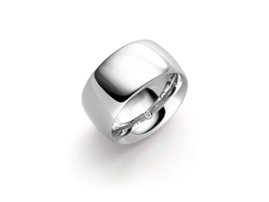 Navette Ring 11 Weißgold