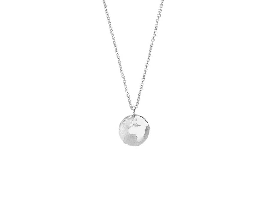 Meine Welt: Individuelle Weltkugel mit Ihren Lieblingszielen in Weißgold 10mm
