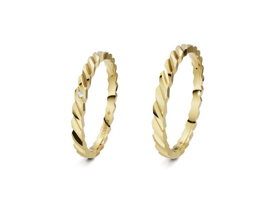 Trauringpaar Woven Love Gelbgold 2,0mm Gloss