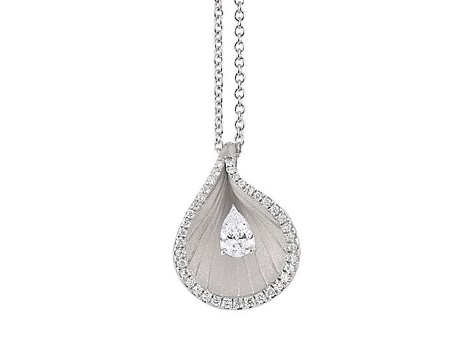 Premiere Kette mit Anhänger White Ice Gold 42cm mit Brillanten 0,320ct