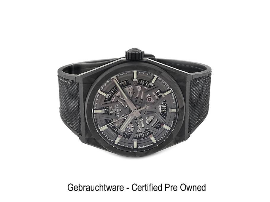 Zenith Defy Classic Automatik Karbon 41mm skelettiertes Zifferblatt Kautschukband 10.9000.670/80.R795 Full Set Occasion Neu